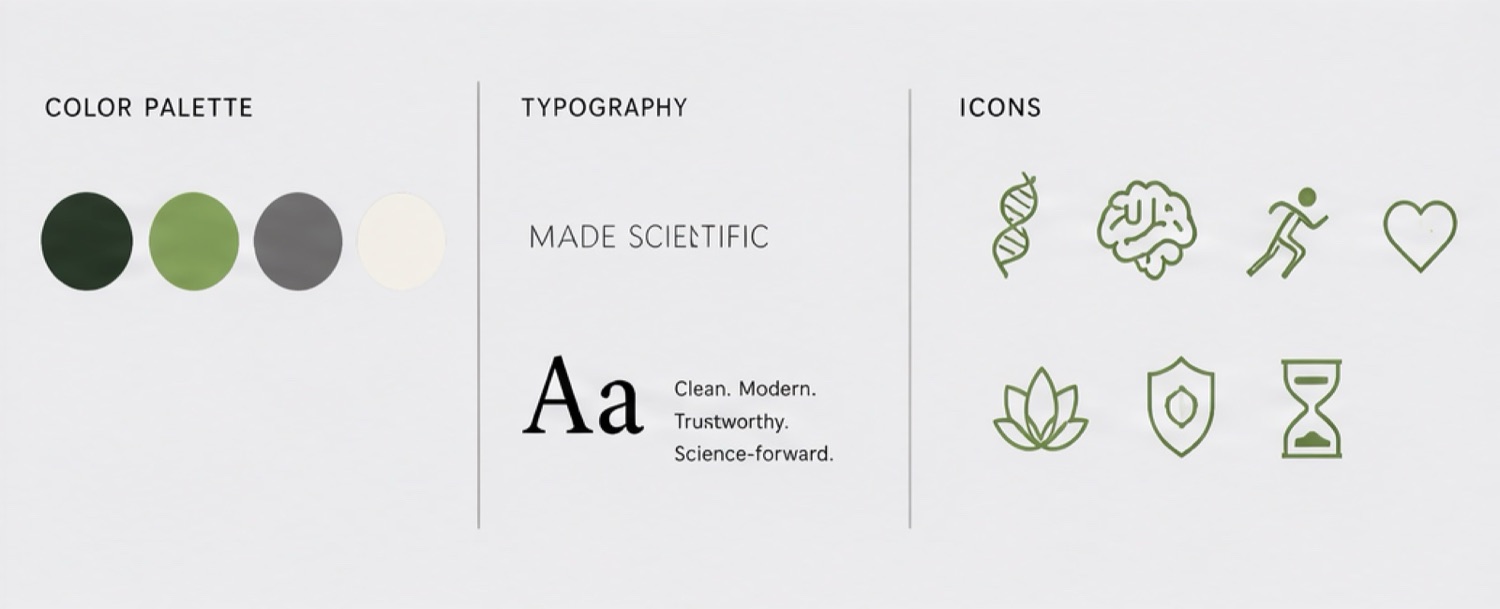 Brand fundamentals — colour palette, typography, and icons