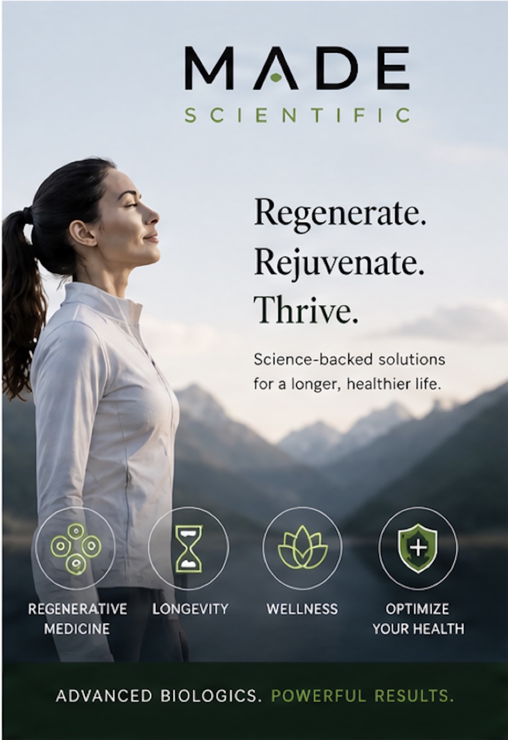 Regenerate. Rejuvenate. Thrive. campaign poster