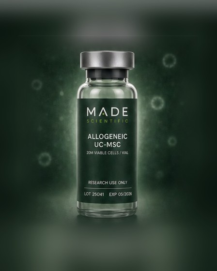 MADE Scientific allogeneic UC-MSC drug product vial